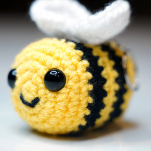 Honey bee crochet keychain