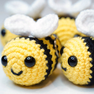 Honey bee crochet keychain