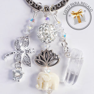 Elegant Elephant Quartz Keychains