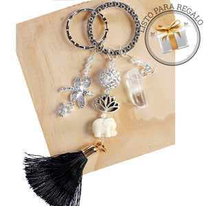 Elegant Elephant Quartz Keychains