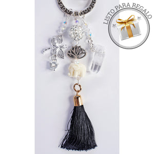 Elegant Elephant Quartz Keychains